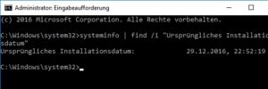Windows 10 Installationsdatum