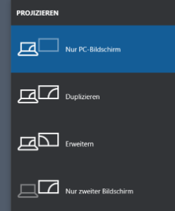 Windows 10: Bild auf Beamer übertragen